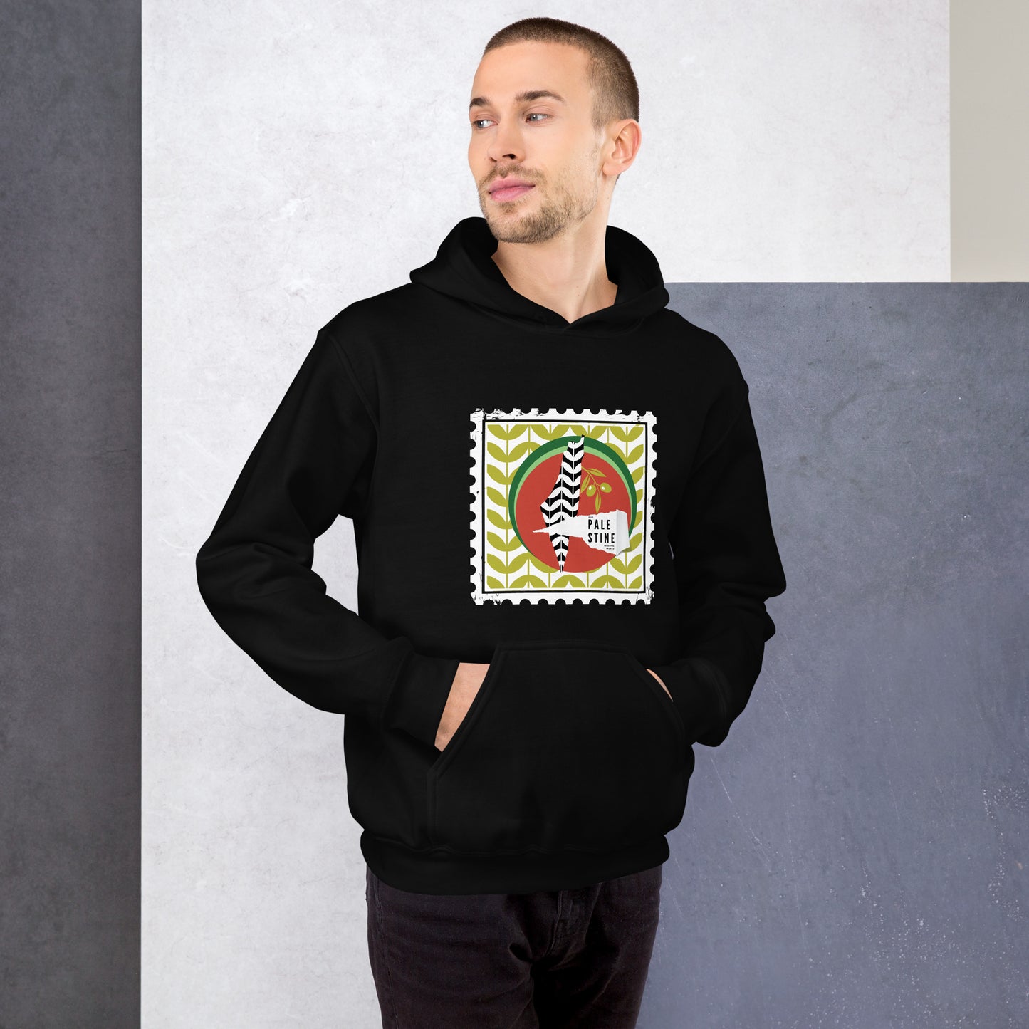 Palestine Stamp Black Hoodie | Palestine Shirt | Palestine Hoodie | Free Palestine